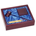 10" Rosewood Finish Gavel Award with Aluminum Band